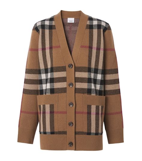 burberry women cardigan|Burberry check cashmere cardigan.